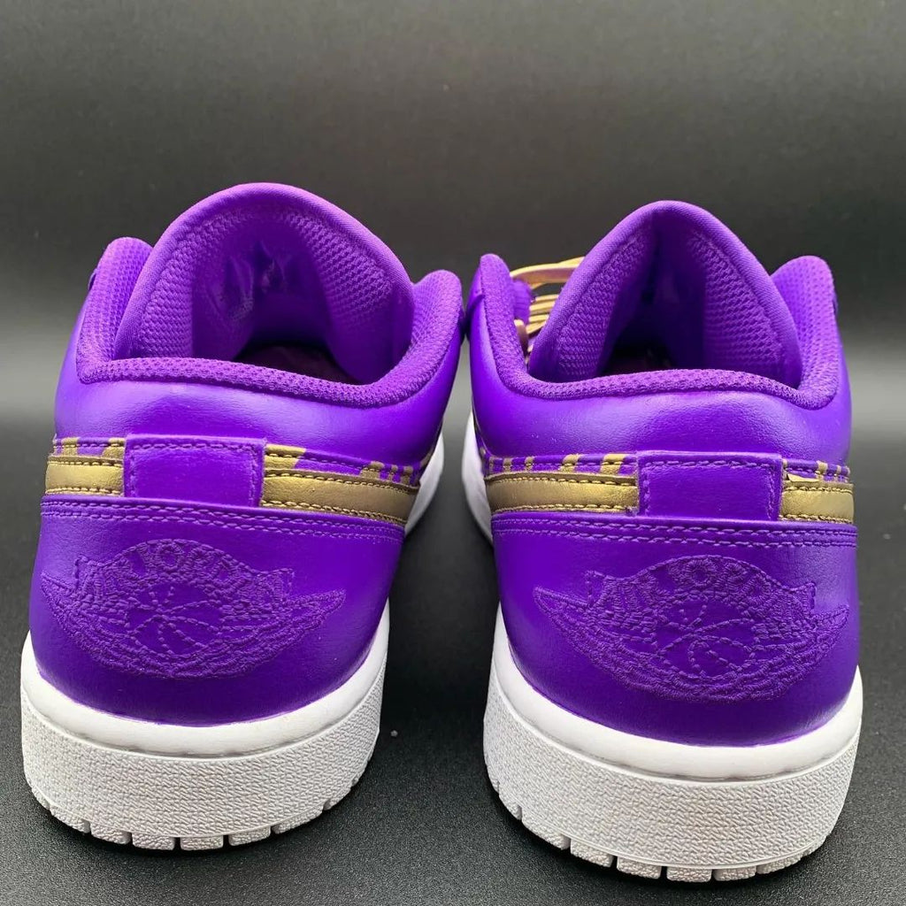 Zebra Pattern Purple Gold Custom Air Jordan 1