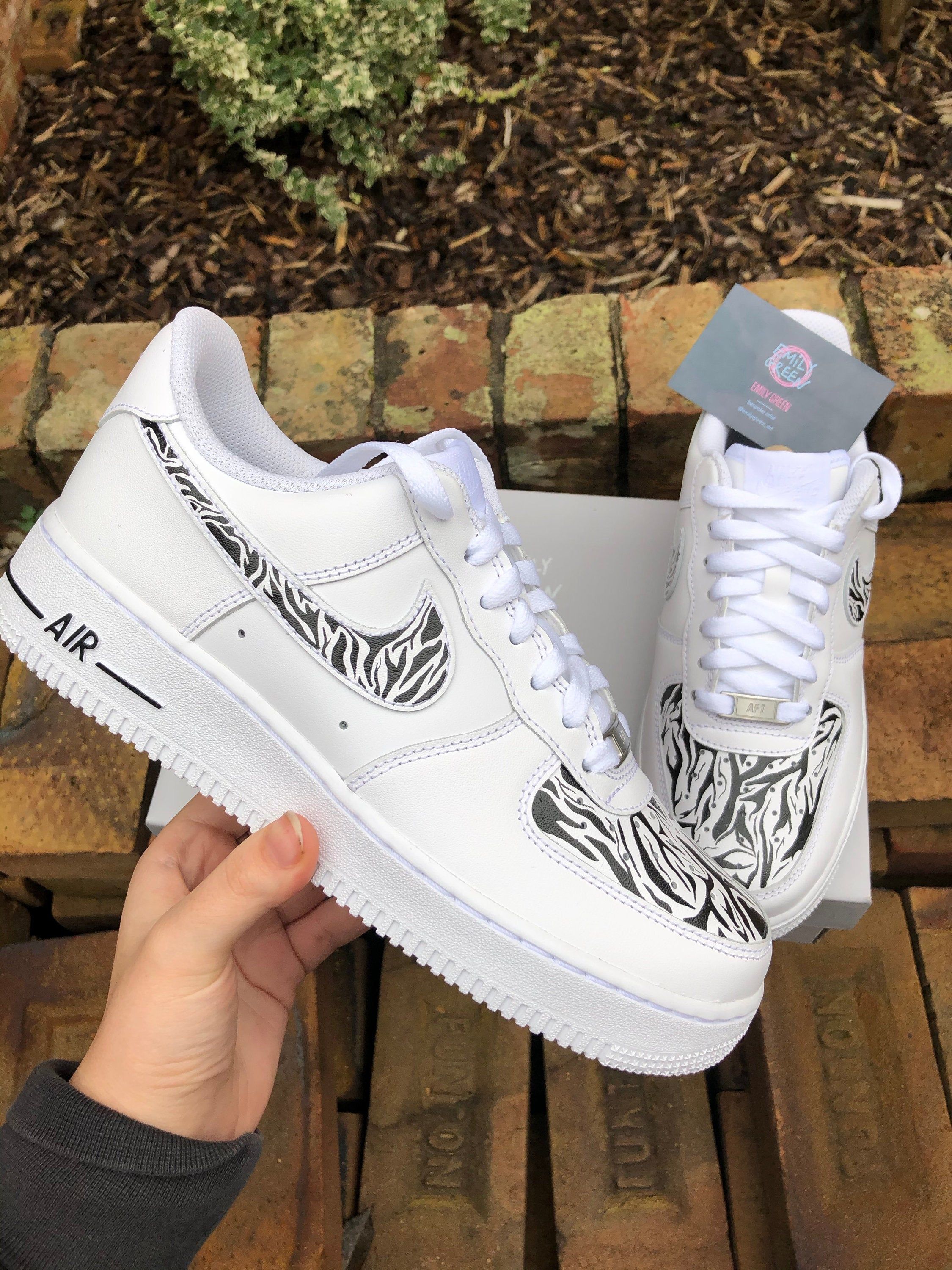 Zebra Pattern White Custom Air Force 1